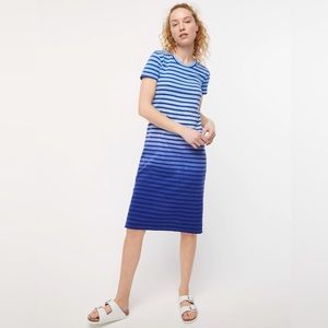 J.CREW Midi T-shirt Dress In Dip-dyed Stripe